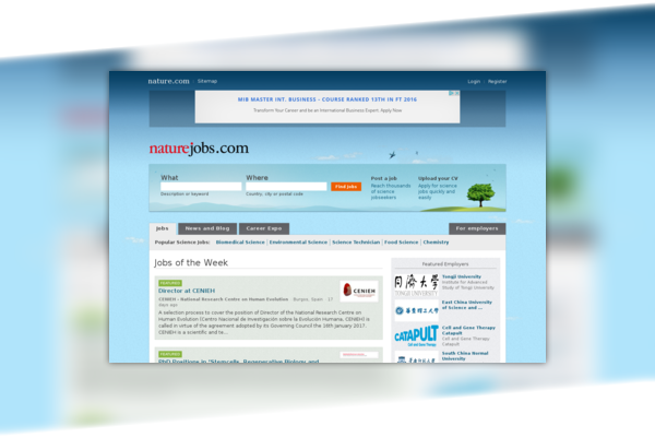 Naturejobs : Best job board in Science Jobs Nature Jobs | Jobboard Finder